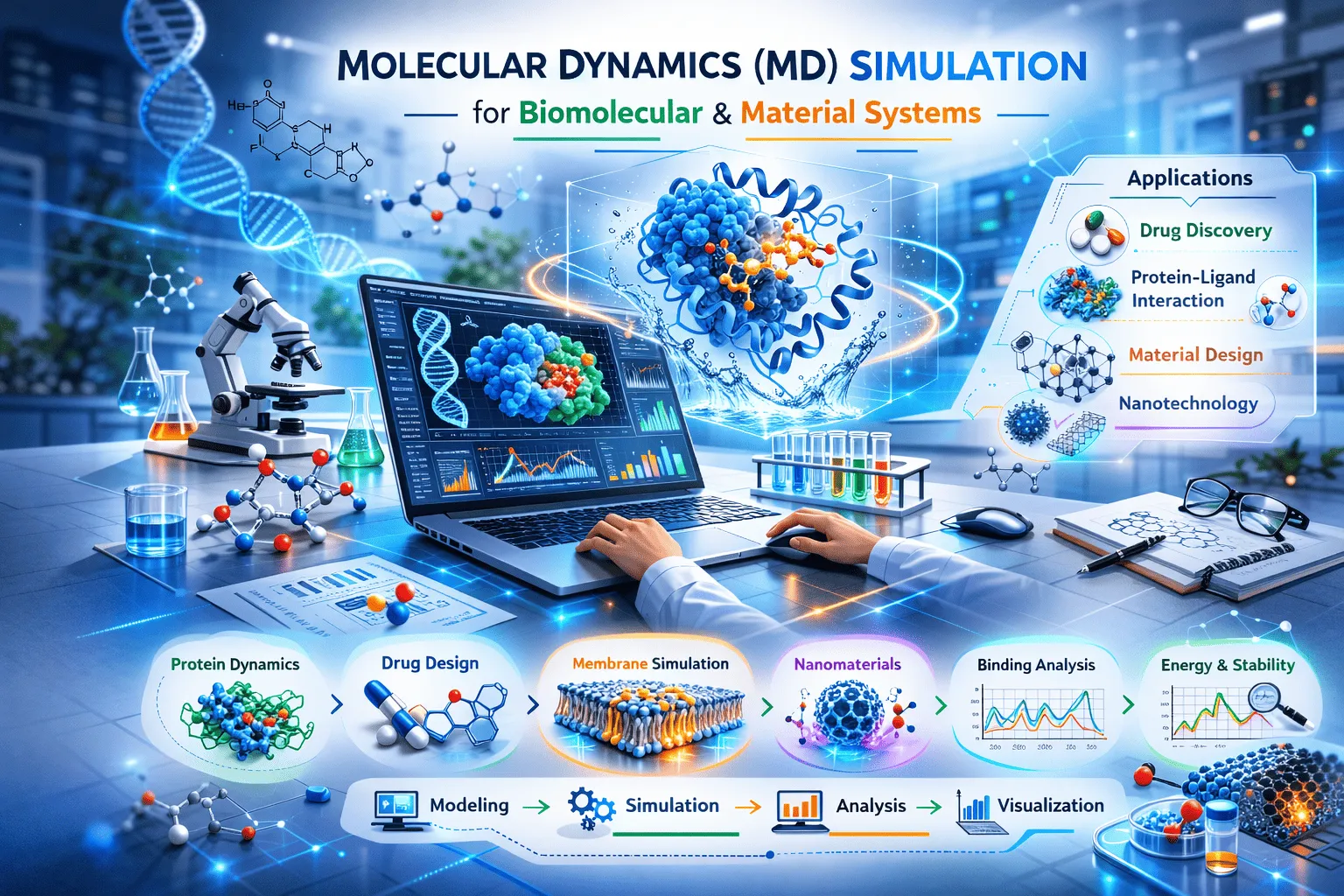 Molecular Dynamics (MD) Simulation for Biomolecular & Material Systems